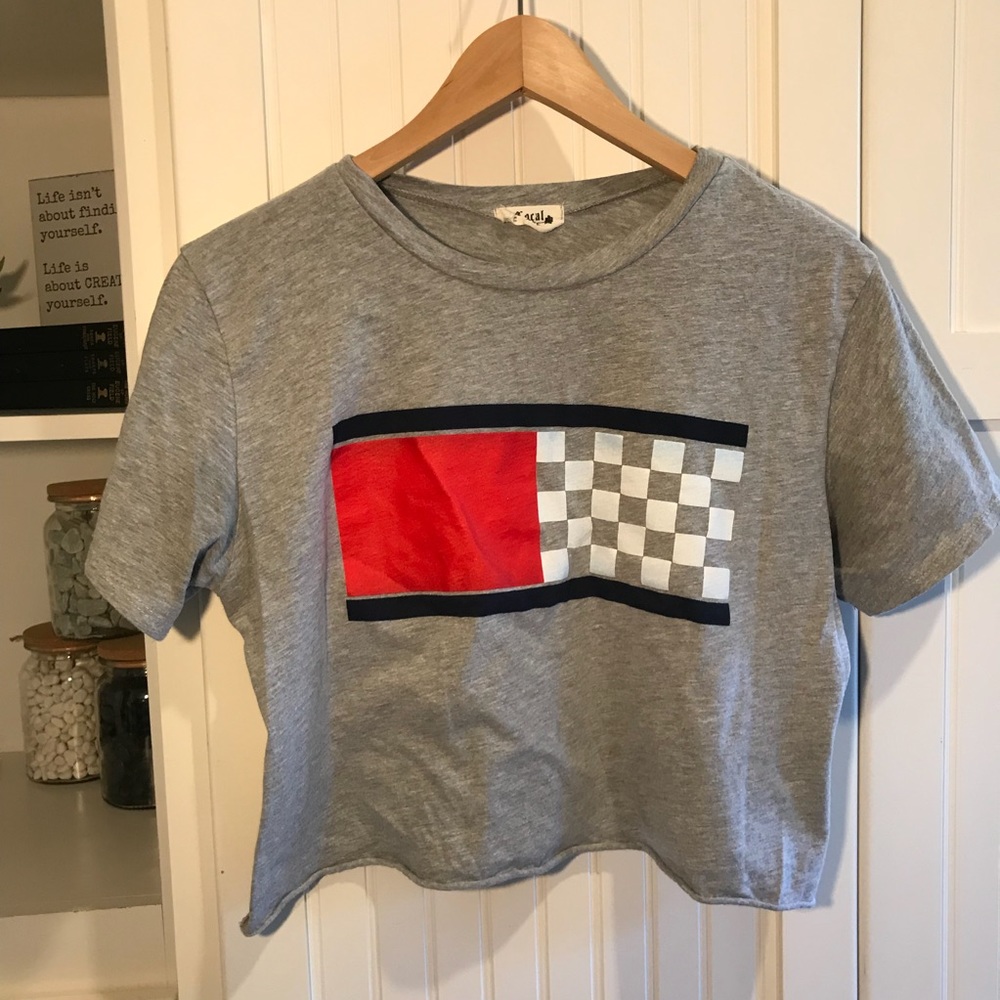Racing Flag Crop Tee